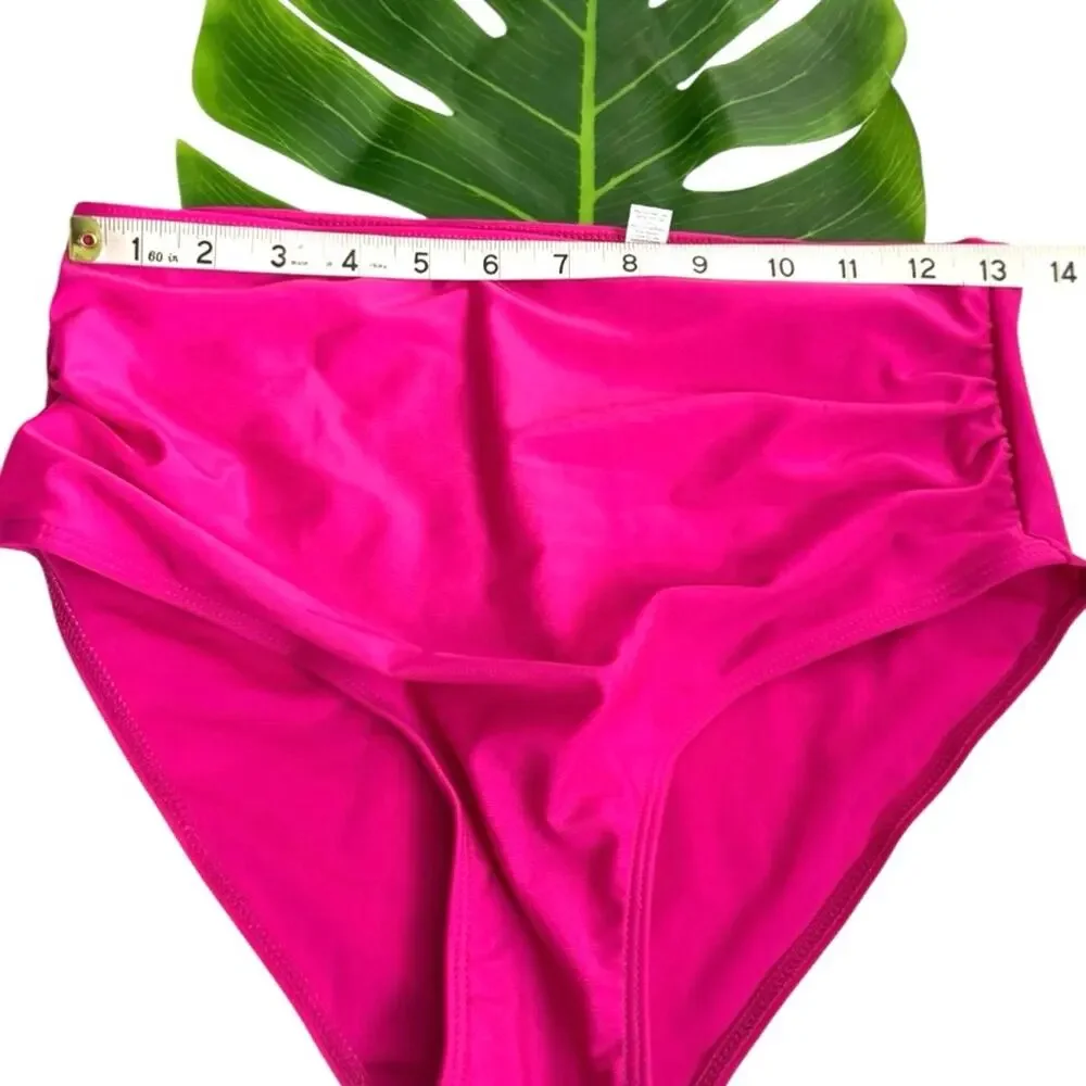 Magenta Bikini Vibrant 2 Pc High Cut Bikini Size Medium